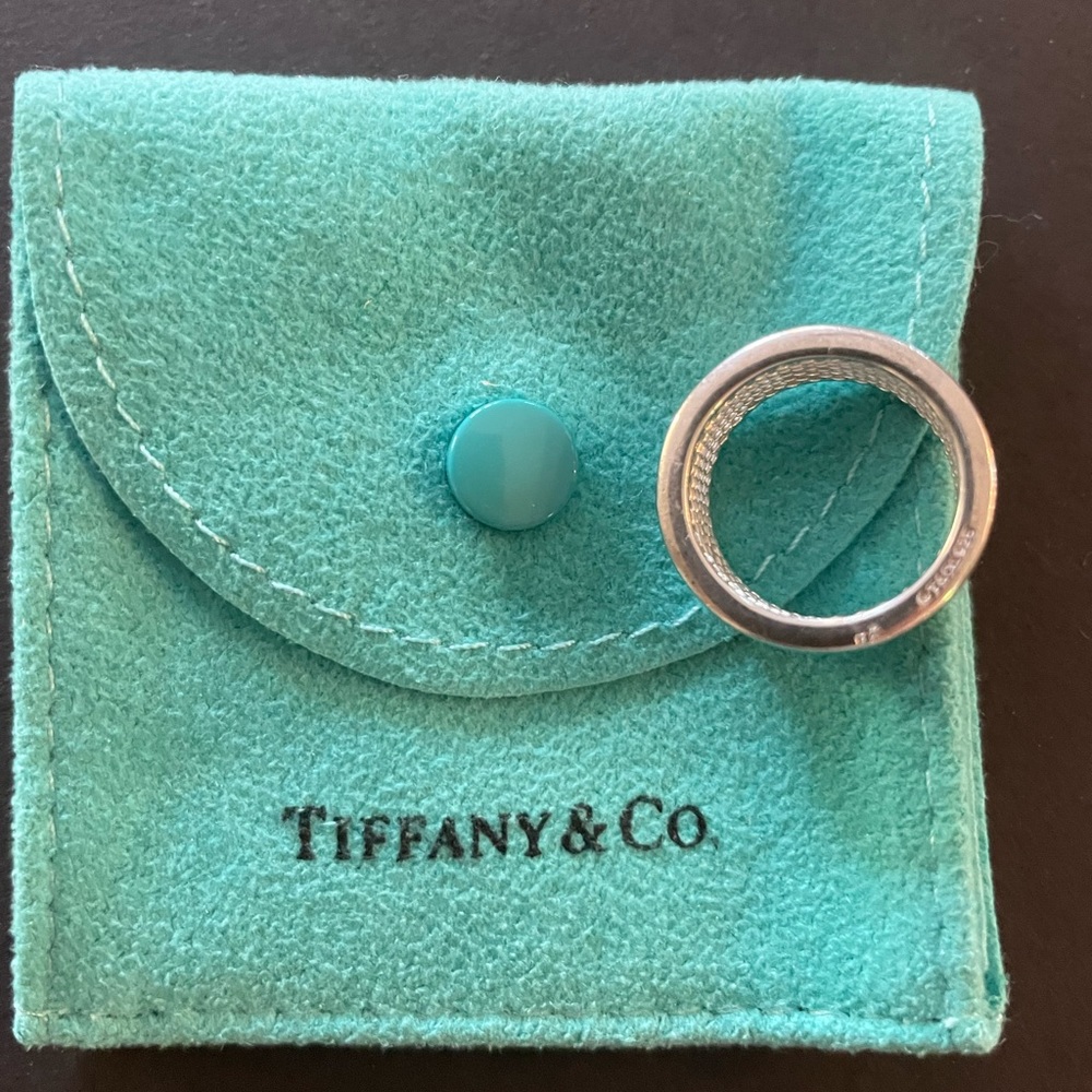 Tiffany & Co. Silver Stacking Band with Signature Blue Pouch